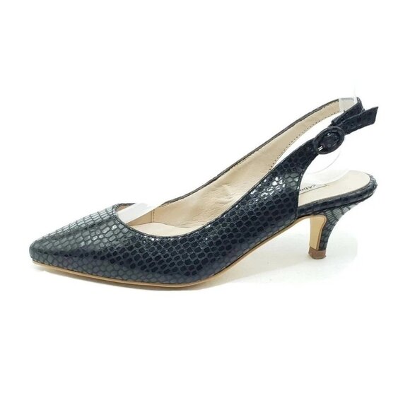 About Arianne Frida Womens Slingback Kitten Heels Black Leather Snake EU 36 US 6 - Picture 10 of 10